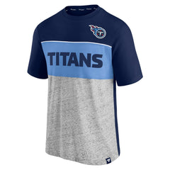 Tennessee Titans Colorblock T-Shirt Navy/Heathered Gray - Fanatics