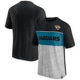 Jacksonville Jaguars Colorblock T-Shirt Black/Heathered Gray - Fanatics
