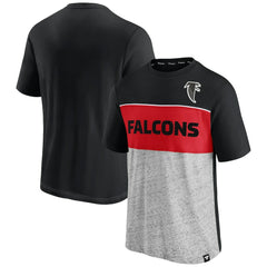 Atlanta Falcons Throwback Colorblock T-Shirt Black/Heathered Gray - Fanatics