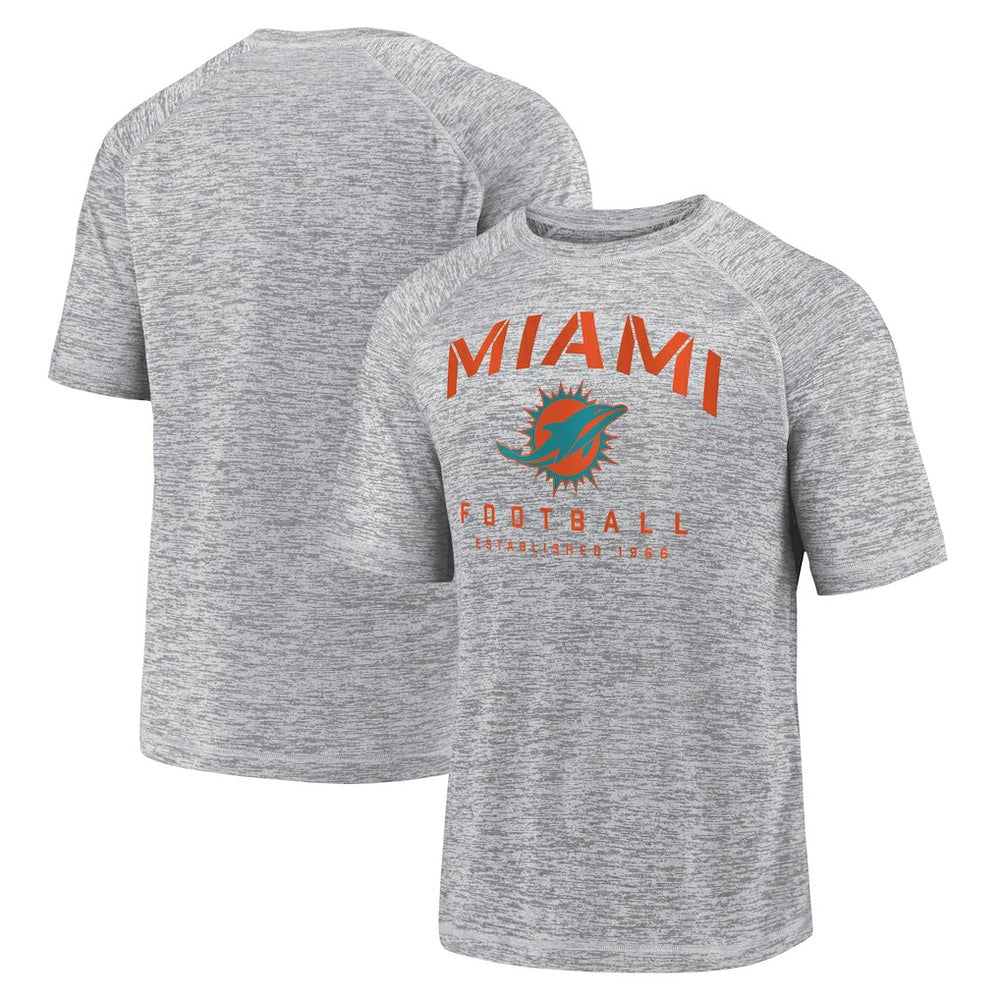 Miami Dolphins Shade Battle Ready Raglan Space-Dye T-Shirt Gray - Fanatics