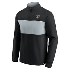 Las Vegas Raiders Block Party Quarter-Zip Jacket Black/Silver - Fanatics
