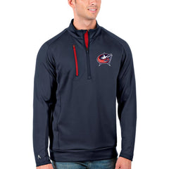 Columbus Blue Jackets - Antigua Generation Quarter-Zip Pullover Jacket Navy/Red