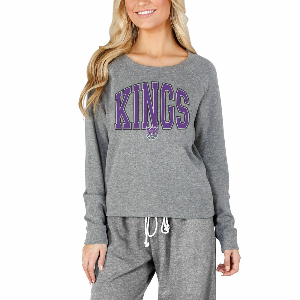 NBA - Sacramento Kings Concepts Sport Women's Mainstream Terry Long Sleeve Top - Gray