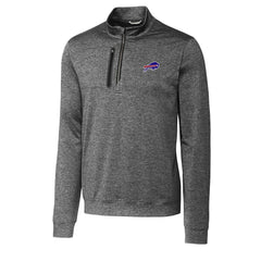 Buffalo Bills Cutter & Buck Big & Tall Stealth Quarter-Zip Pullover Jacket Gray - NFL