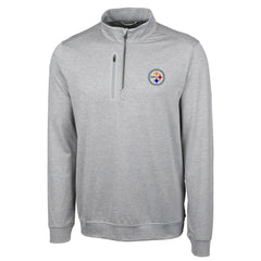 Pittsburgh Steelers Cutter & Buck Big & Tall Stealth Quarter-Zip Pullover Jacket Heather Gray - NFL