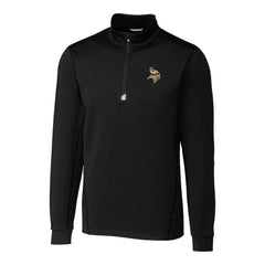 Minnesota Vikings Cutter & Buck Big & Tall Traverse Quarter-Zip Pullover Jacket Black - NFL