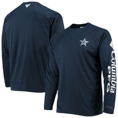 Dallas Cowboys Terminal Tackle Omni-Shade Raglan Long Sleeve T-Shirt Navy - Columbia