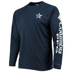 Dallas Cowboys Terminal Tackle Omni-Shade Raglan Long Sleeve T-Shirt Navy - Columbia