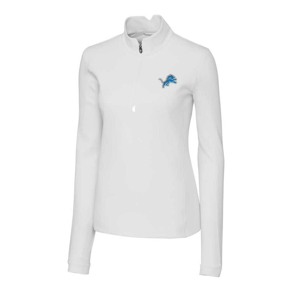 Detroit Lions Cutter & Buck Women's Traverse Half-Zip Pullover Jacket White - NFL