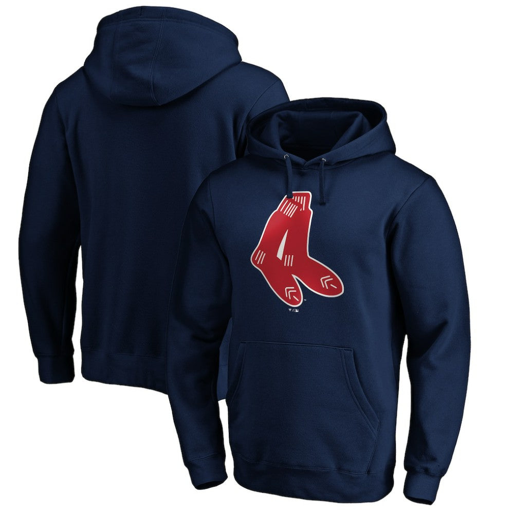 Boston Red Sox Cooperstown Collection Huntington Logo Fitted Pullover Hoodie Sale