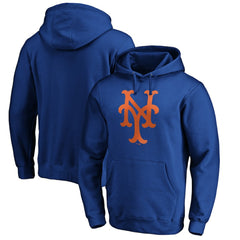 New York Mets Cooperstown Collection Huntington Logo Fitted Pullover Hoodie for sale