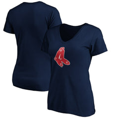 Boston Red Sox Women's Cooperstown Collection Huntington Logo V-Neck T-Shirt Near Me