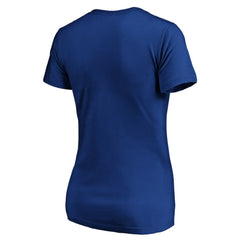 Chicago Cubs Women's Cooperstown Collection Huntington Logo V-Neck T-Shirt Sale