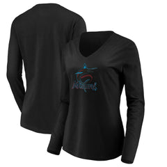 Miami Marlins Women's Core Distressed Team Long Sleeve T-Shirt Lifestyle