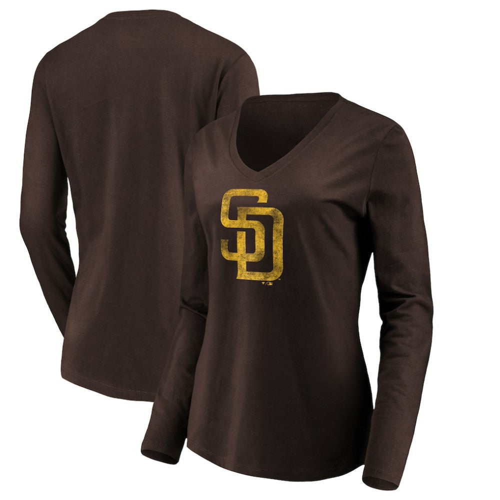 San Diego Padres Women's Core Distressed Team Long Sleeve T-Shirt On Sale