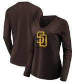 San Diego Padres Women's Core Distressed Team Long Sleeve T-Shirt On Sale