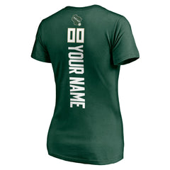NBA - Milwaukee Bucks Women's Playmaker Personalized Name & Number V-Neck T-Shirt - Hunter Green