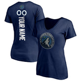 NBA - Minnesota Timberwolves Women's Playmaker Personalized Name & Number V-Neck T-Shirt - Navy