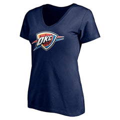 NBA - Oklahoma City Thunder Women's Playmaker Personalized Name & Number V-Neck T-Shirt - Navy