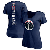 NBA - Washington Wizards Women's Playmaker Personalized Name & Number V-Neck T-Shirt - Navy