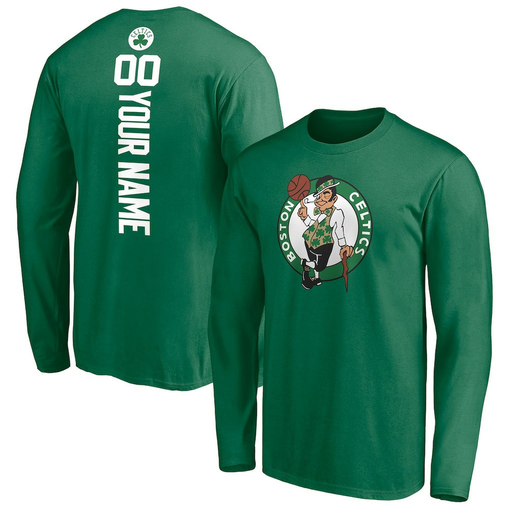 NBA - Boston Celtics Playmaker Personalized Name & Number Long Sleeve T-Shirt - Green