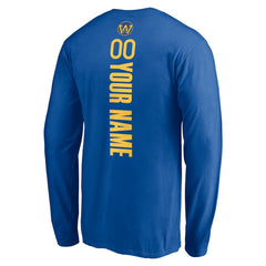 NBA - Golden State Warriors Playmaker Personalized Name & Number Long Sleeve T-Shirt - Royal