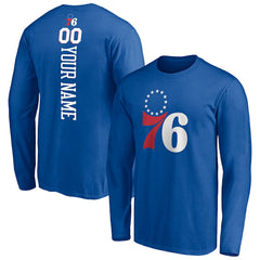 NBA - Philadelphia 76ers Playmaker Personalized Name & Number Long Sleeve T-Shirt - Royal