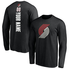 NBA - Portland Trail Blazers Playmaker Personalized Name & Number Long Sleeve T-Shirt - Black