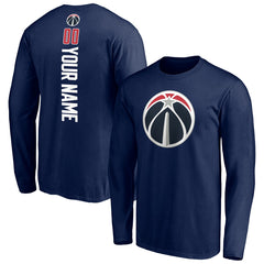 NBA - Washington Wizards Playmaker Personalized Name & Number Long Sleeve T-Shirt - Navy