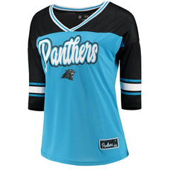 Carolina Panthers 5th & Ocean by New Era Women's Mesh Long Sleeve T-Shirt Blue - NFL