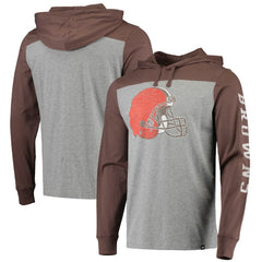 Cleveland Browns '47 Franklin Wooster Long Sleeve Hoodie T-Shirt Heathered Gray/Brown - 47 brand