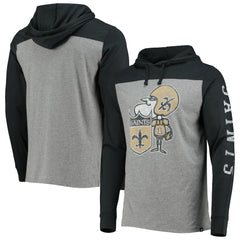 New Orleans Saints '47 Franklin Wooster Throwback Long Sleeve Hoodie T-Shirt Heathered Gray - 47 brand