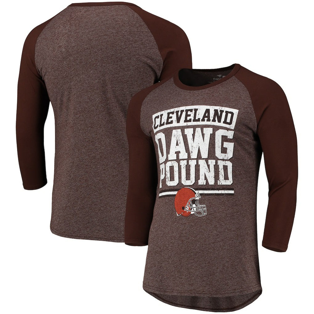 Cleveland Browns Pastime Raglan 3/4-Sleeve T-Shirt Heathered Brown - Fanatics