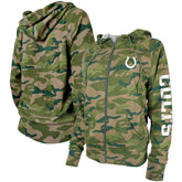 Indianapolis Colts New Era Women's Raglan Full-Zip Hoodie Camo - NFL
