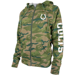Indianapolis Colts New Era Women's Raglan Full-Zip Hoodie Camo - NFL