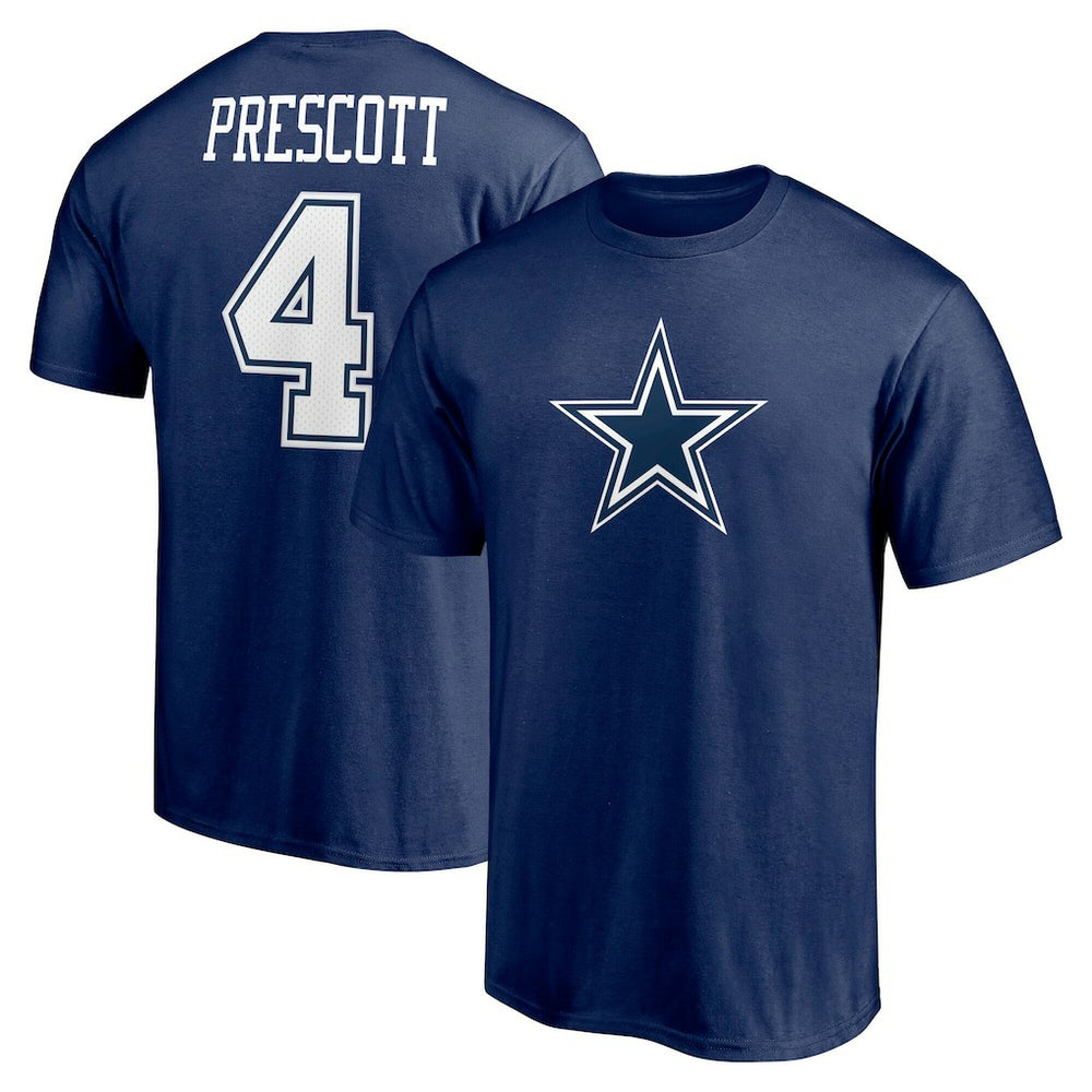 Dak Prescott Dallas Cowboys Player Icon Name & Number T-Shirt Navy - Fanatics
