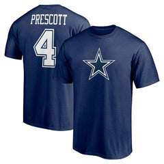 Dak Prescott Dallas Cowboys Player Icon Name & Number T-Shirt Navy - Fanatics