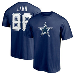 CeeDee Lamb Dallas Cowboys Player Icon Name & Number T-Shirt Navy - Fanatics