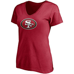 Nick Bosa San Francisco 49ers Women's Player Icon Name & Number V-Neck T-Shirt Scarlet - Fanatics