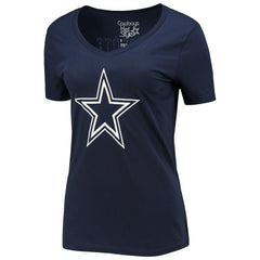 Dak Prescott Dallas Cowboys Women's Player Icon Name & Number V-Neck T-Shirt Navy - Fanatics