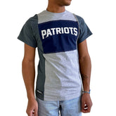 New England Patriots Refried Apparel Sustainable Split T-Shirt Heather Gray - NFL