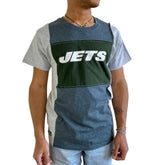 New York Jets Refried Apparel Sustainable Split T-Shirt Heather Charcoal - NFL