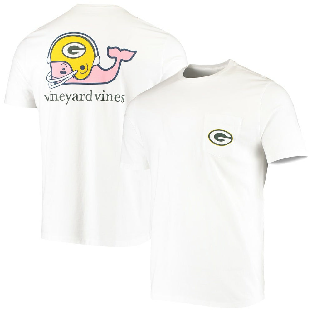 Green Bay Packers Vineyard Vines Big & Tall Helmet T-Shirt White - NFL