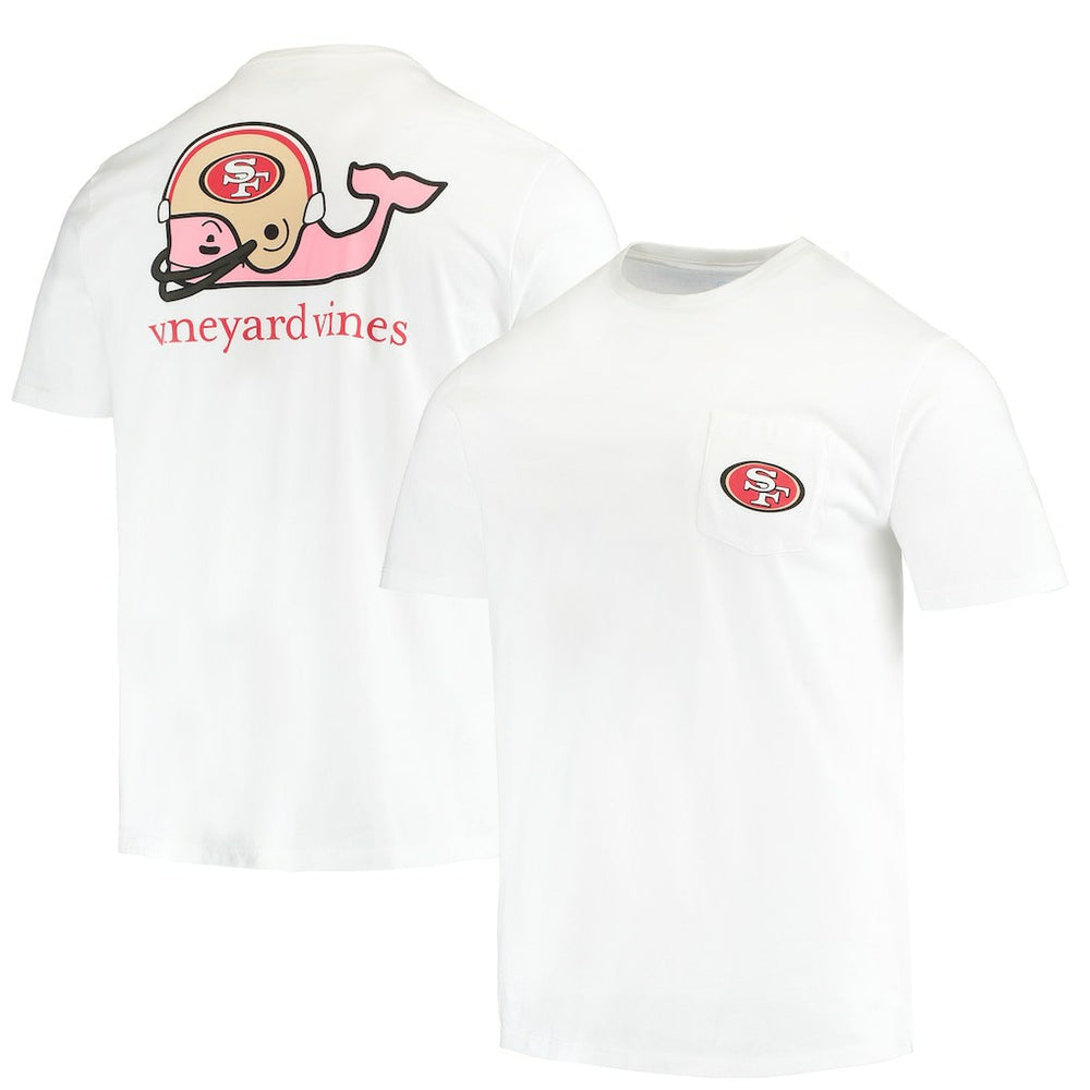 San Francisco 49ers Vineyard Vines Big & Tall Helmet T-Shirt White - NFL