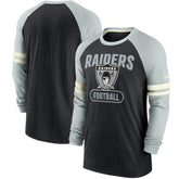 Las Vegas Raiders Throwback Raglan Long Sleeve T-Shirt Black/Silver - Nike