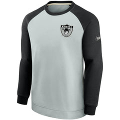 Las Vegas Raiders Historic Raglan Crew Performance Sweater Silver/Black - Nike