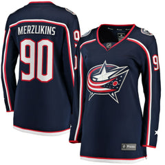 Elvis Merzlikins Columbus Blue Jackets - Fanatics Women's Home Breakaway Jersey Navy