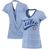 Chicago Cubs Touch Women's Hail Mary V-Neck Back Wrap T-Shirt Sale