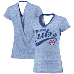 Chicago Cubs Touch Women's Hail Mary V-Neck Back Wrap T-Shirt Sale