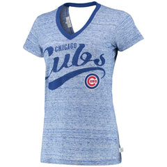 Chicago Cubs Touch Women's Hail Mary V-Neck Back Wrap T-Shirt Sale